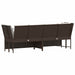 Tuinbank met kussens poly rattan bruin