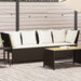 Tuinbank met kussens poly rattan bruin