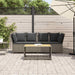Tuinbank met kussens poly rattan grijs