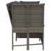 Tuinbank met kussens poly rattan grijs
