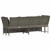 Tuinbank met kussens poly rattan grijs
