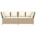 Tuinbank met kussens poly rattan beige