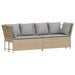 Tuinbank met kussens poly rattan beige