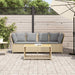 Tuinbank met kussens poly rattan beige
