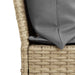 Tuinbank met kussens poly rattan beige