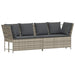 Tuinbank met kussens poly rattan lichtgrijs