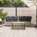 Tuinbank met kussens poly rattan lichtgrijs