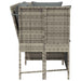 Tuinbank met kussens poly rattan lichtgrijs