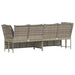 Tuinbank met kussens poly rattan lichtgrijs