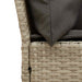 Tuinbank met kussens poly rattan lichtgrijs