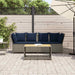 Tuinbank met kussens poly rattan grijs