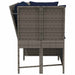 Tuinbank met kussens poly rattan grijs