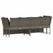 Tuinbank met kussens poly rattan grijs