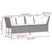 Tuinbank met kussens poly rattan grijs