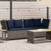 Tuinbank met kussens poly rattan grijs