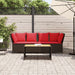 Tuinbank met kussens poly rattan bruin