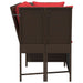 Tuinbank met kussens poly rattan bruin