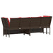 Tuinbank met kussens poly rattan bruin