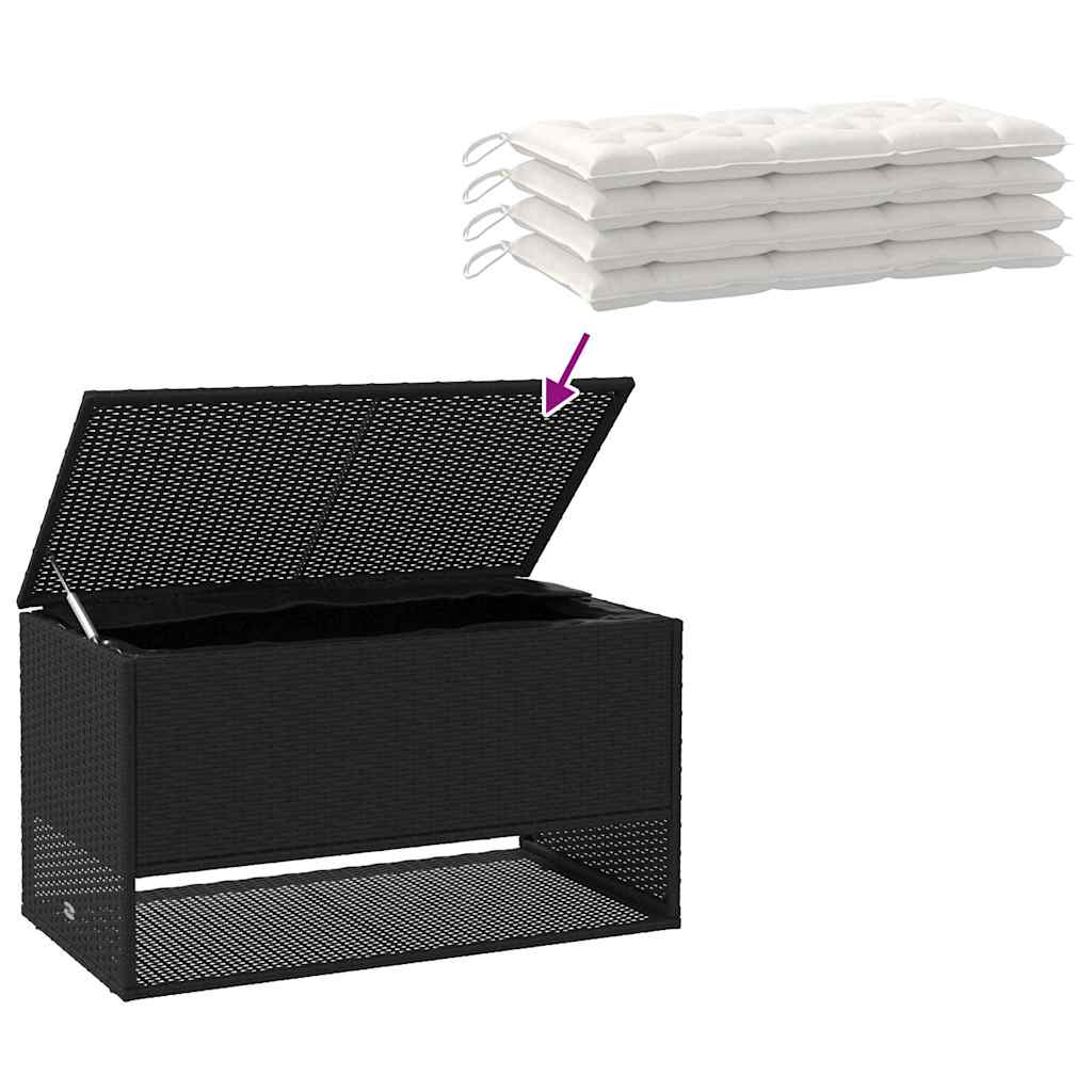 Opbergbox voor buiten 100x55x55,5 cm poly rattan zwart