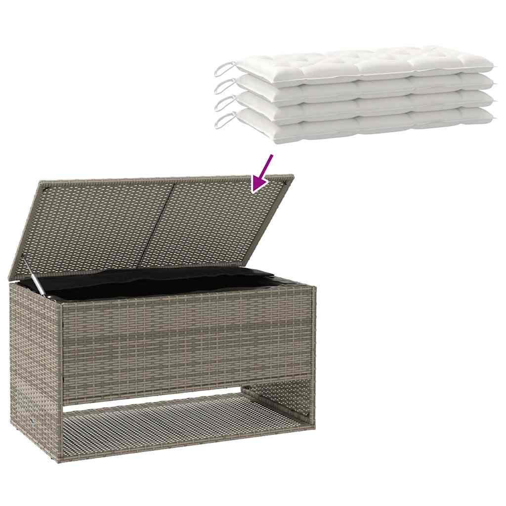 Opbergbox voor buiten 100x55x55,5 cm poly rattan grijs