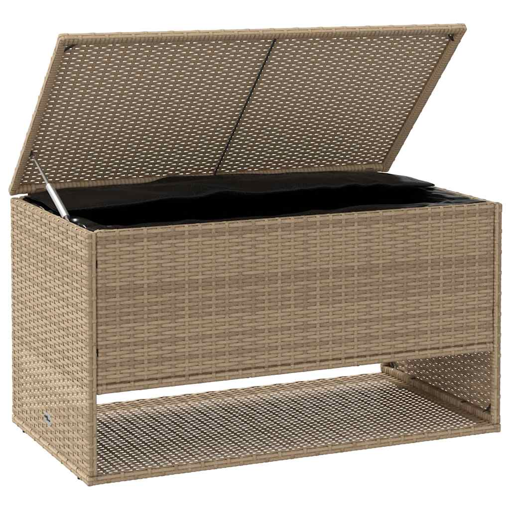 Opbergbox voor buiten 100x55x55,5 cm poly rattan beige