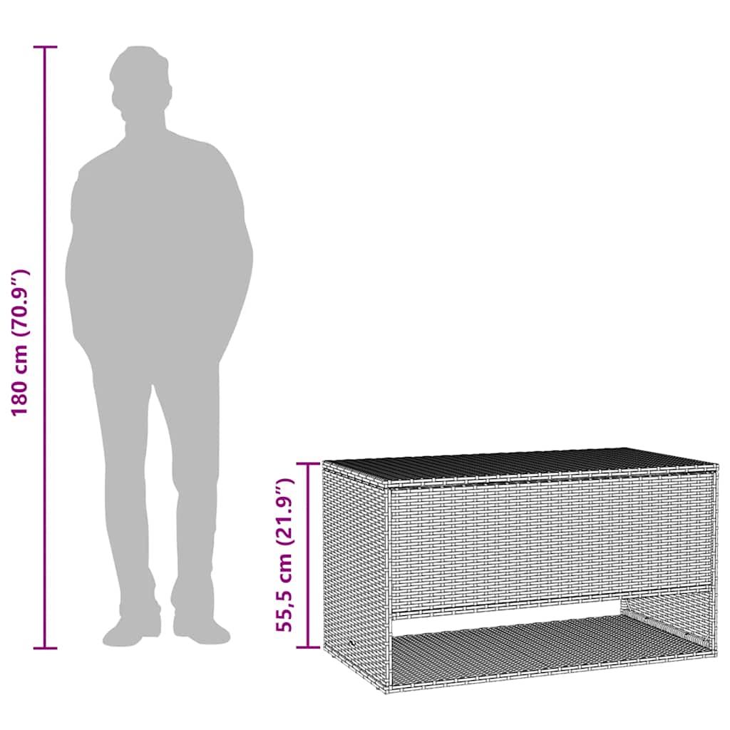 Opbergbox voor buiten 100x55x55,5 cm poly rattan beige