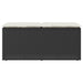Tuinbank met kussen 110x40x44 cm poly rattan zwart