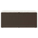 Tuinbank met kussen 110x40x44 cm poly rattan bruin