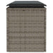 Tuinbank met kussen 110x40x44 cm poly rattan grijs