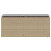 Tuinbank met kussen 110x40x44 cm poly rattan beige