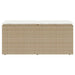 Tuinbank met kussen 110x40x44 cm poly rattan beige