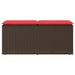 Tuinbank met kussen 110x40x44 cm poly rattan bruin