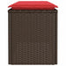 Tuinbank met kussen 110x40x44 cm poly rattan bruin