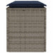 Tuinbank met kussen 110x40x44 cm poly rattan grijs
