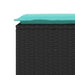 Tuinbank met kussen 110x40x44 cm poly rattan zwart