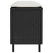 Tuinbank met kussen 110x30x40,5 cm poly rattan zwart