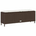 Tuinbank met kussen 110x30x40,5 cm poly rattan bruin