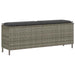 Tuinbank met kussen 110x30x40,5 cm poly rattan grijs