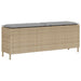 Tuinbank met kussen 110x30x40,5 cm poly rattan beige