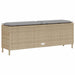 Tuinbank met kussen 110x30x40,5 cm poly rattan beige