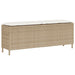 Tuinbank met kussen 110x30x40,5 cm poly rattan beige