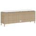 Tuinbank met kussen 110x30x40,5 cm poly rattan beige