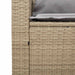 5-delige Tuinbankstel met kussens stapelbaar beige poly rattan