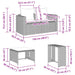 5-delige Tuinbankstel met kussens stapelbaar beige poly rattan