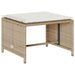 5-delige Tuinbankstel met kussens stapelbaar beige poly rattan