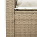 5-delige Tuinbankstel met kussens stapelbaar beige poly rattan