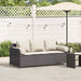 Tuinbank 3-zits met kussens poly rattan zwart
