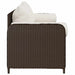 Tuinbank 3-zits met kussens poly rattan bruin