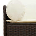 Tuinbank 3-zits met kussens poly rattan bruin