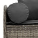 Tuinbank 3-zits met kussens poly rattan grijs